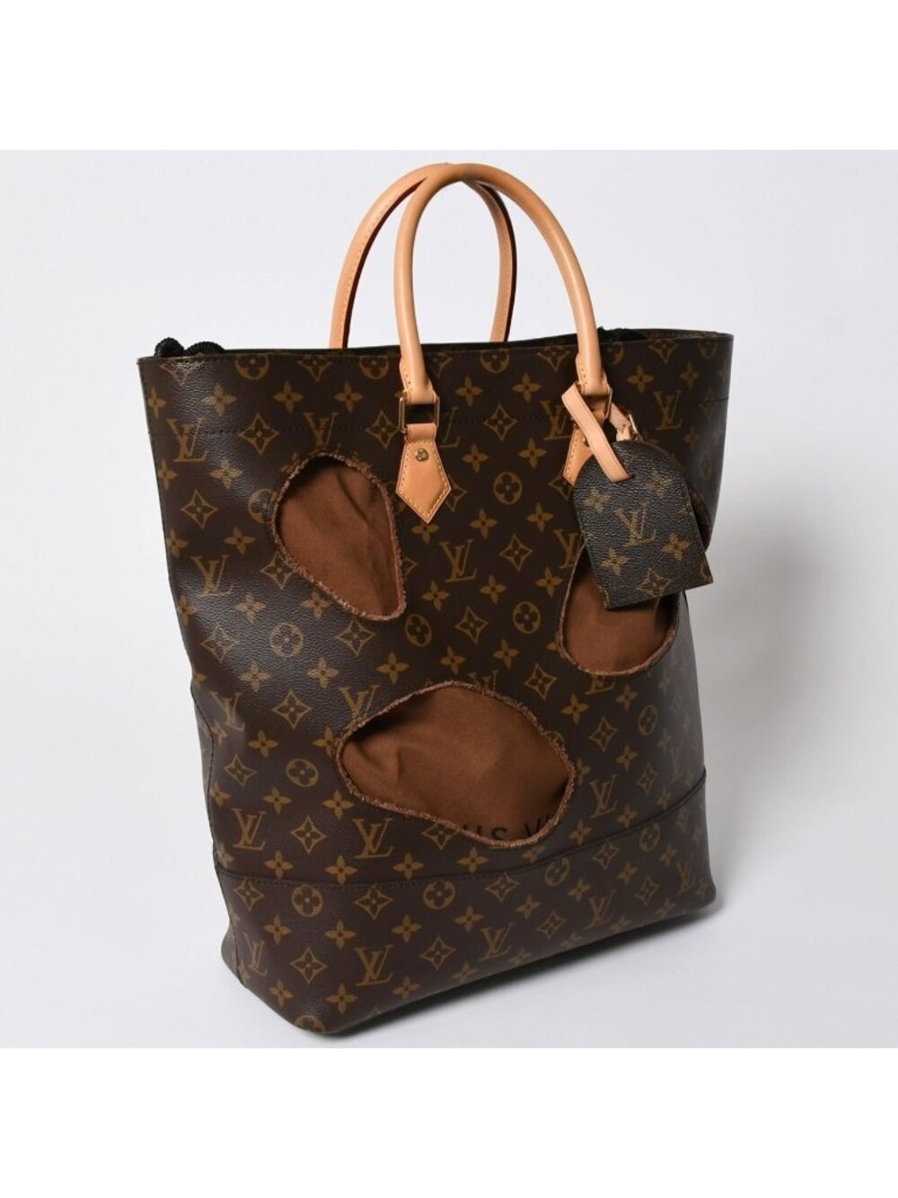 Louis Vuitton with Holes Tote Bag Comme Des Garcons Rei Kawakubo Gold - Picture 3 of 16